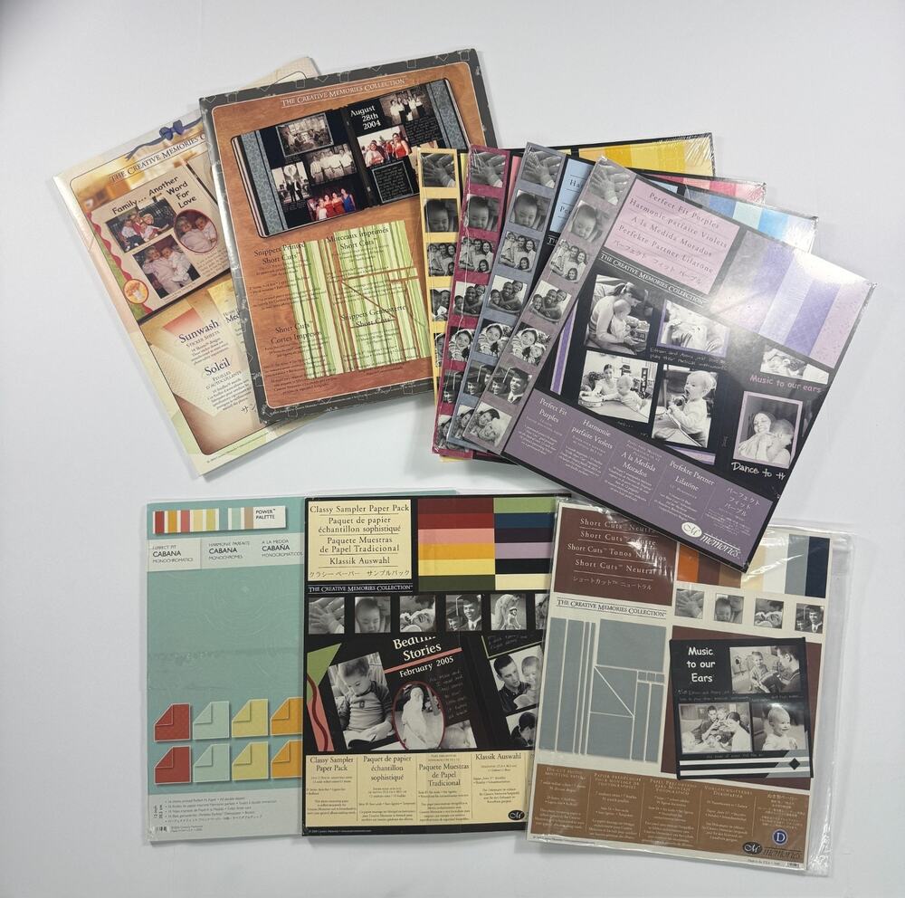 Creative Memories Paper Pack Lot - Perfect Fit, Short Cuts, Power Palette